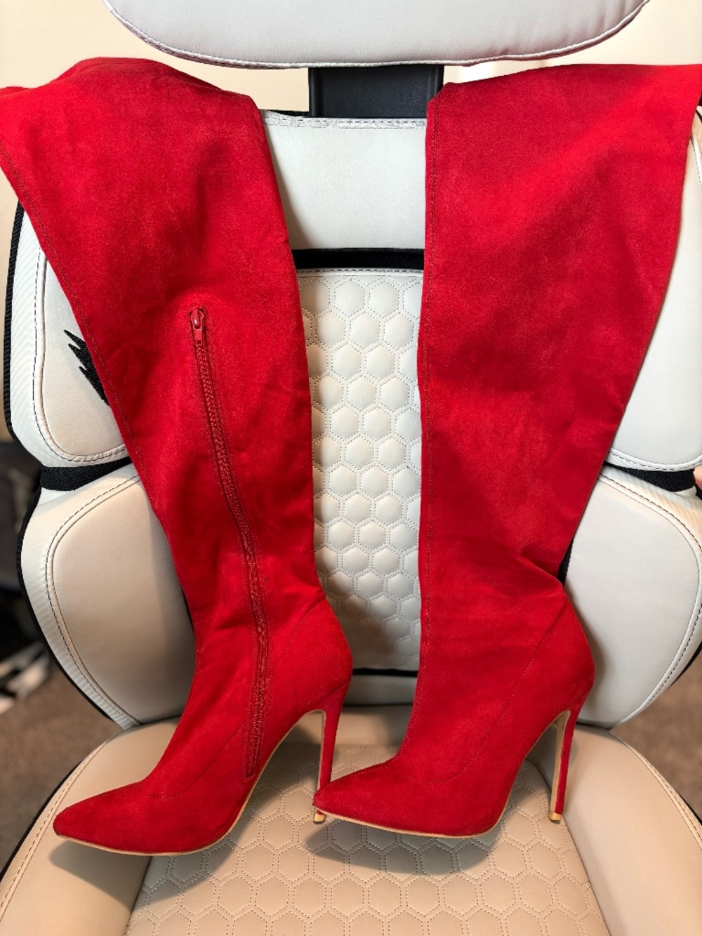 BESTON Thigh High Heels in Red